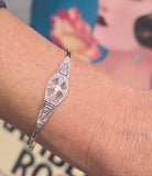 platinum & 18ct gold two tone antique diamond bracelet