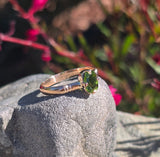 10ct gold green tourmaline solitaire estate ring
