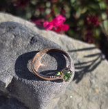 10ct gold green tourmaline solitaire estate ring