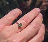 10ct gold green tourmaline solitaire estate ring