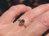 10ct gold green tourmaline solitaire estate ring
