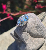 Platinum Deco c.1920's filigree aquamarine, sapphire and diamond estate ring