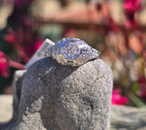 18k gold white gold filigree diamond antique engagement ring - apx .20ct