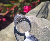 18k gold white gold filigree diamond antique engagement ring - apx .20ct
