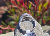 18k gold white gold filigree diamond antique engagement ring - apx .20ct