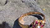 15ct gold Victorian ruby, pearl and old cut diamond ring band