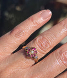 15ct gold Victorian ruby, pearl and old cut diamond ring band