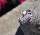 Platinum diamond channel set engraved eternity wedding stackable band - size 5
