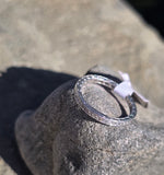 Platinum diamond channel set engraved eternity wedding stackable band - size 5