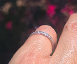 Platinum diamond channel set engraved eternity wedding stackable band - size 5