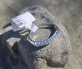Platinum 7 diamond estate stackable wedding band