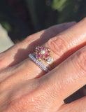 Platinum 7 diamond estate stackable wedding band