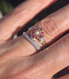 Platinum 7 diamond estate stackable wedding band