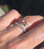 Platinum 7 diamond estate stackable wedding band