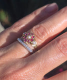 Platinum 7 diamond estate stackable wedding band