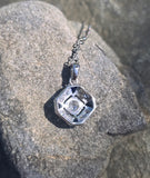 Platinum Art Deco c.1920's filigree sapphire and diamond antique pendant necklace