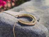18ct gold horseshoe pearl necklace pendant