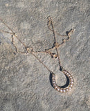 18ct gold horseshoe pearl necklace pendant
