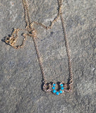 9ct gold Victorian horseshoe seed pearl and turquoise necklace pendant