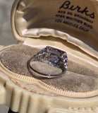 Platinum Art Deco style blue Sapphire & Diamond Ring