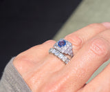 Platinum Art Deco style blue Sapphire & Diamond Ring
