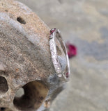 Platinum 5 diamond Deco stackable vintage wedding band