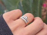 14k gold two-tone 5 diamond estate wedding stackable band