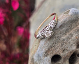 14k gold two tone diamond antique estate engagement ring