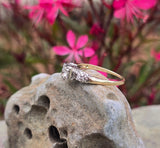 14k gold two tone diamond antique estate engagement ring