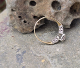 14k gold two tone diamond antique estate engagement ring