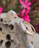 14k gold two-tone 5 diamond estate wedding stackable band