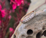 14k gold two-tone 5 diamond estate wedding stackable band