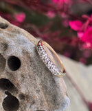 14k gold two-tone 5 diamond estate wedding stackable band