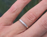 14k gold two-tone 5 diamond estate wedding stackable band