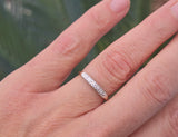14k gold two-tone 5 diamond estate wedding stackable band