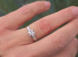 14k gold two tone diamond antique estate engagement ring