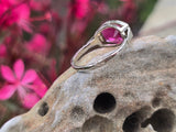 plat & 18ct gold two-tone pink tourmaline & diamond antique ring