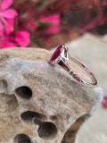 plat & 18ct gold two-tone pink tourmaline & diamond antique ring