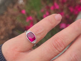 plat & 18ct gold two-tone pink tourmaline & diamond antique ring