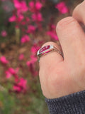 plat & 18ct gold two-tone pink tourmaline & diamond antique ring