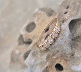 14k gold diamond estate wedding stackable band