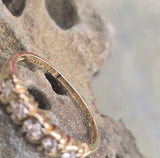 14k gold diamond estate wedding stackable band
