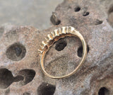 14k gold diamond estate wedding stackable band