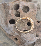 14k gold diamond estate wedding stackable band