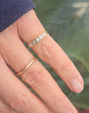 14k gold diamond estate wedding stackable band