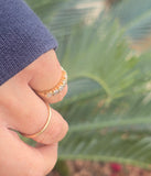 14k gold diamond estate wedding stackable band