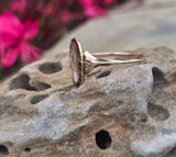 10ct gold garnet halo boarder "Tree of Life" Georgian antique ring