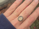 10ct gold garnet halo boarder "Tree of Life" Georgian antique ring
