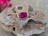 plat & 18ct gold two-tone pink tourmaline & diamond antique ring