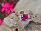 plat & 18ct gold two-tone pink tourmaline & diamond antique ring